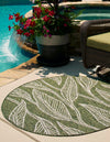 Garden Terrace Escape Collection Area Rug -  Evergreen (Green) Round Green  lifestyle 21