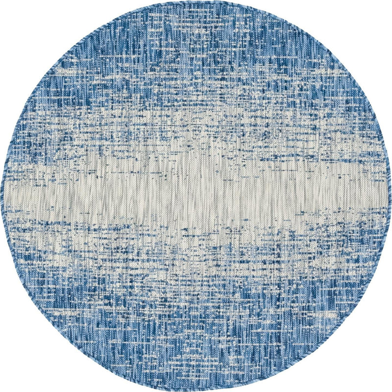 Urban Terrace Collection Area Rug -  Vanderbilt Round Blue Main