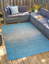 Urban Terrace Collection Area Rug -  Vanderbilt Rectangle Aqua  lifestyle 0