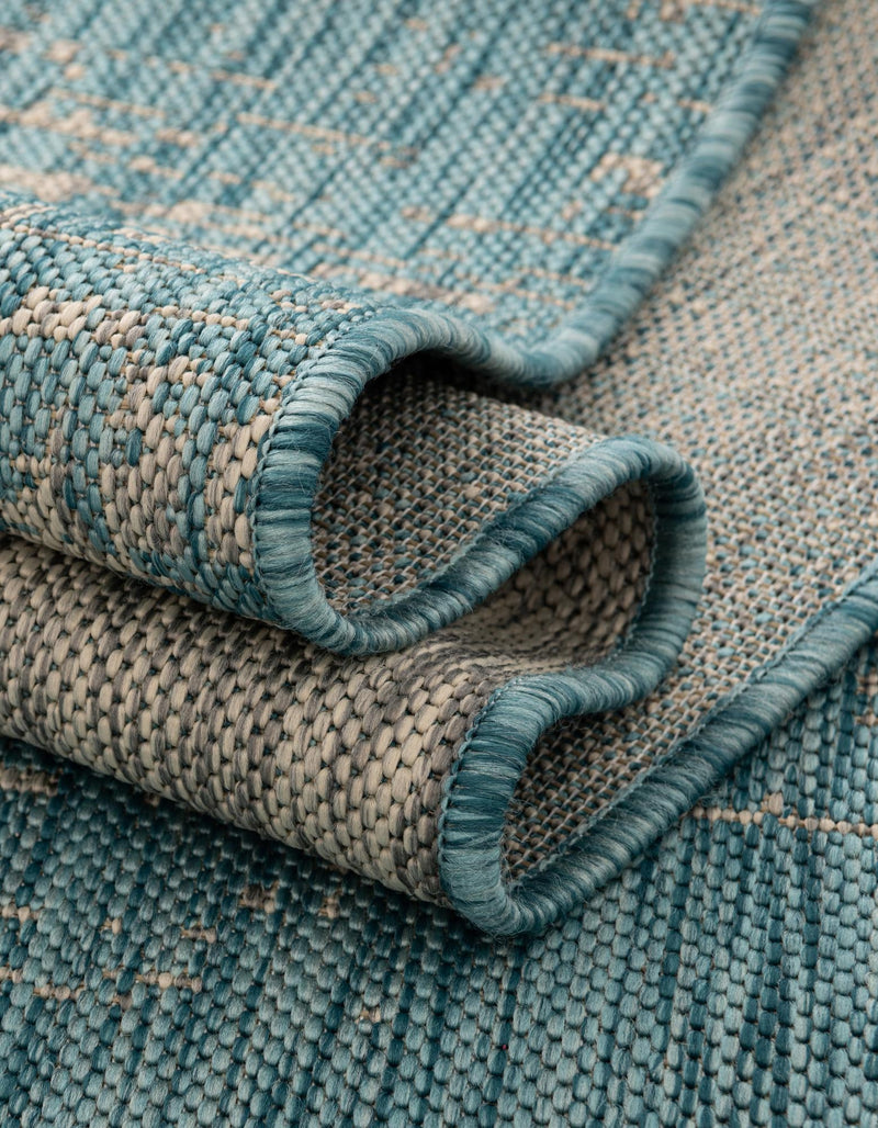 Urban Terrace Collection Area Rug -  Vanderbilt Round Aqua  lifestyle 21