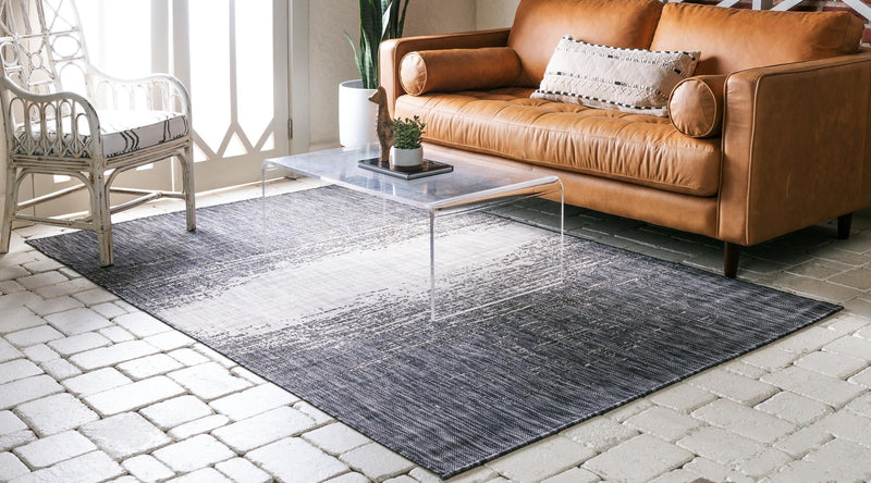 Urban Terrace Collection Area Rug -  Vanderbilt Rectangle Charcoal Gray  lifestyle 9