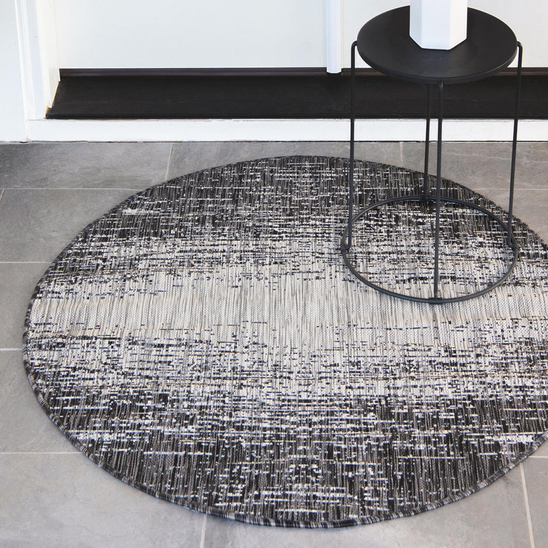 Urban Terrace Collection Area Rug -  Vanderbilt Round Charcoal Gray  lifestyle 0