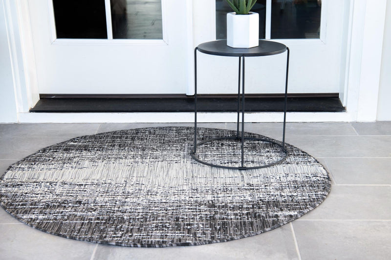 Urban Terrace Collection Area Rug -  Vanderbilt Round Charcoal Gray  lifestyle 2