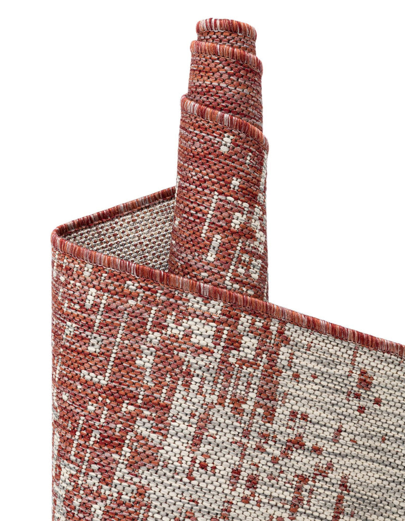 Urban Terrace Collection Area Rug -  Vanderbilt Rectangle Rust Red  lifestyle 60