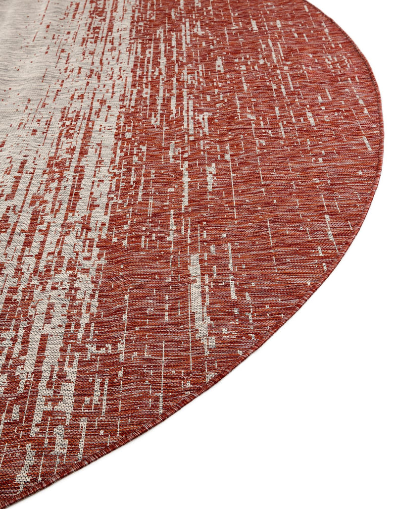 Urban Terrace Collection Area Rug -  Vanderbilt Round Rust Red  lifestyle 125