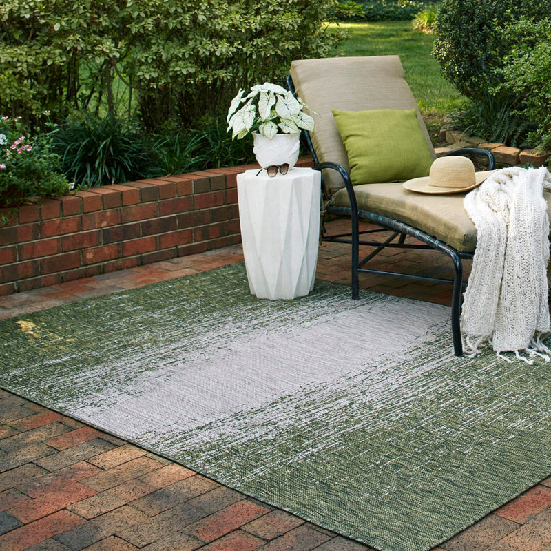 Urban Terrace Collection Area Rug -  Vanderbilt Rectangle Green  lifestyle 14