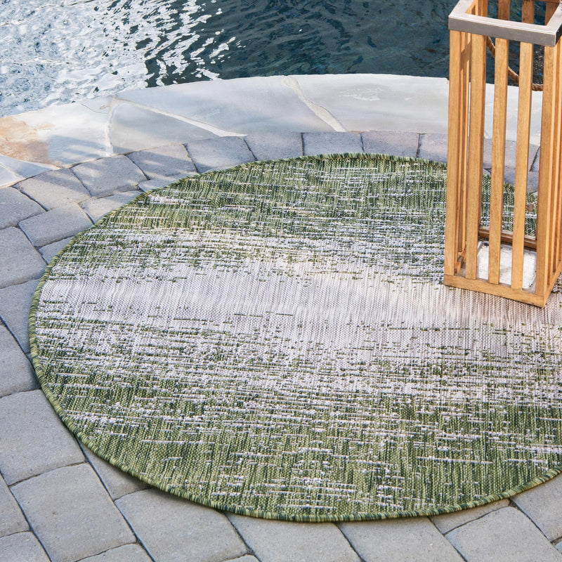 Urban Terrace Collection Area Rug -  Vanderbilt Round Green  lifestyle 77