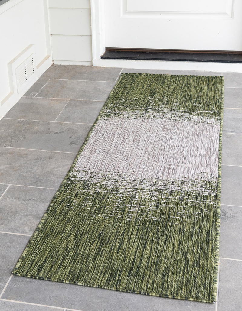 Urban Terrace Collection Area Rug -  Vanderbilt Runner Green  lifestyle 78