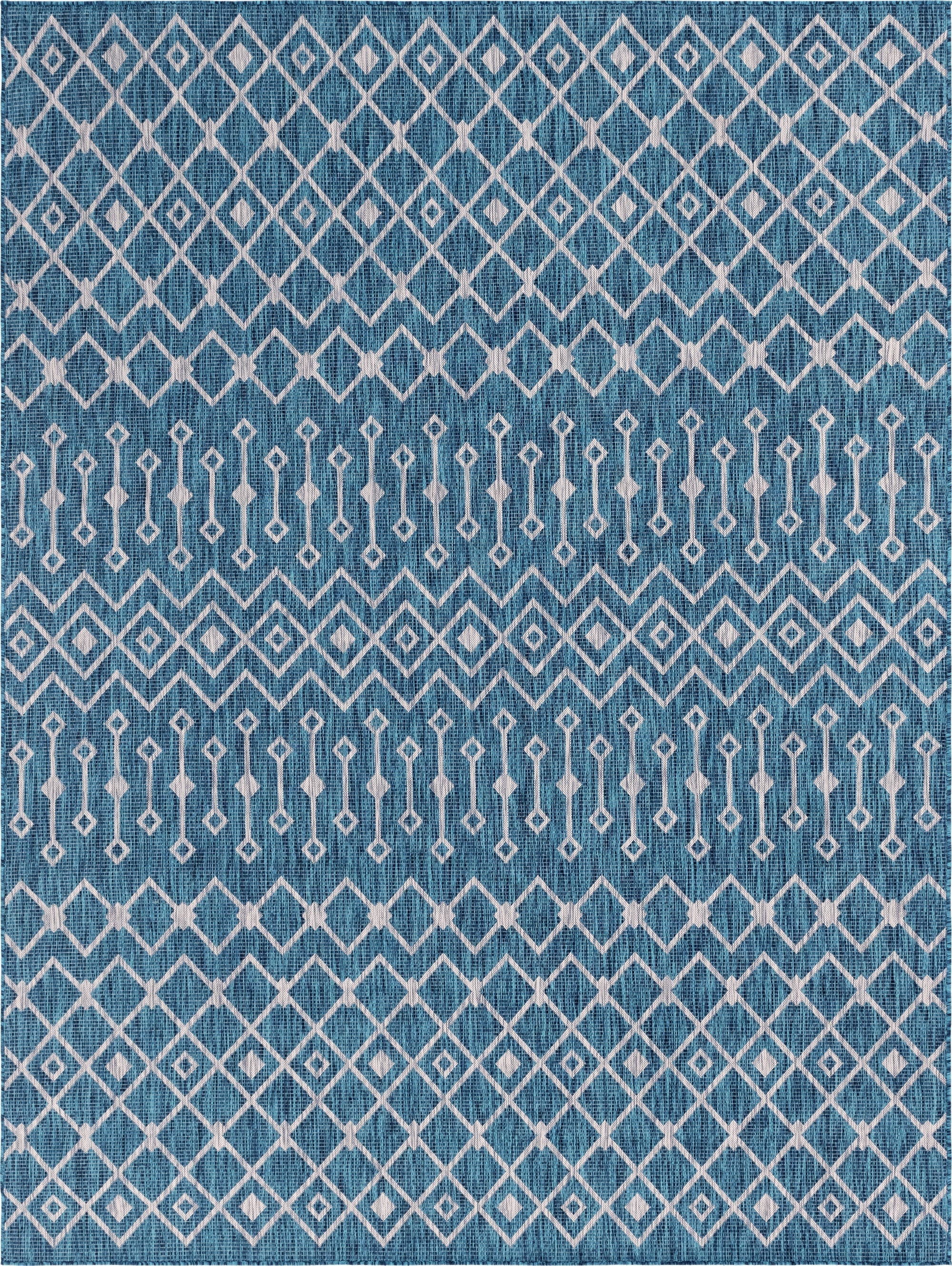 Seaside Lattice Collection Area Rug -  Pergola (Teal)