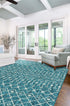 Seaside Lattice Collection Area Rug -  Pergola (Teal)