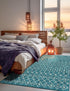 Seaside Lattice Collection Area Rug -  Pergola (Teal)