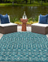 Seaside Lattice Collection Area Rug -  Pergola (Teal)