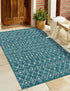 Seaside Lattice Collection Area Rug -  Pergola (Teal)