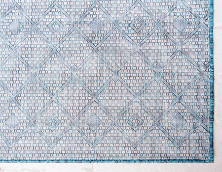 Seaside Lattice Collection Area Rug -  Pergola (Teal)