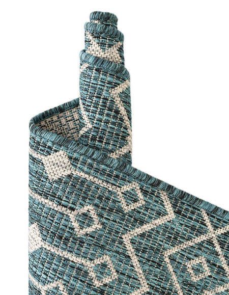 Seaside Lattice Collection Area Rug -  Pergola (Teal)