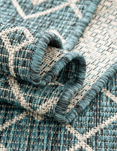 Seaside Lattice Collection Area Rug -  Pergola (Teal)