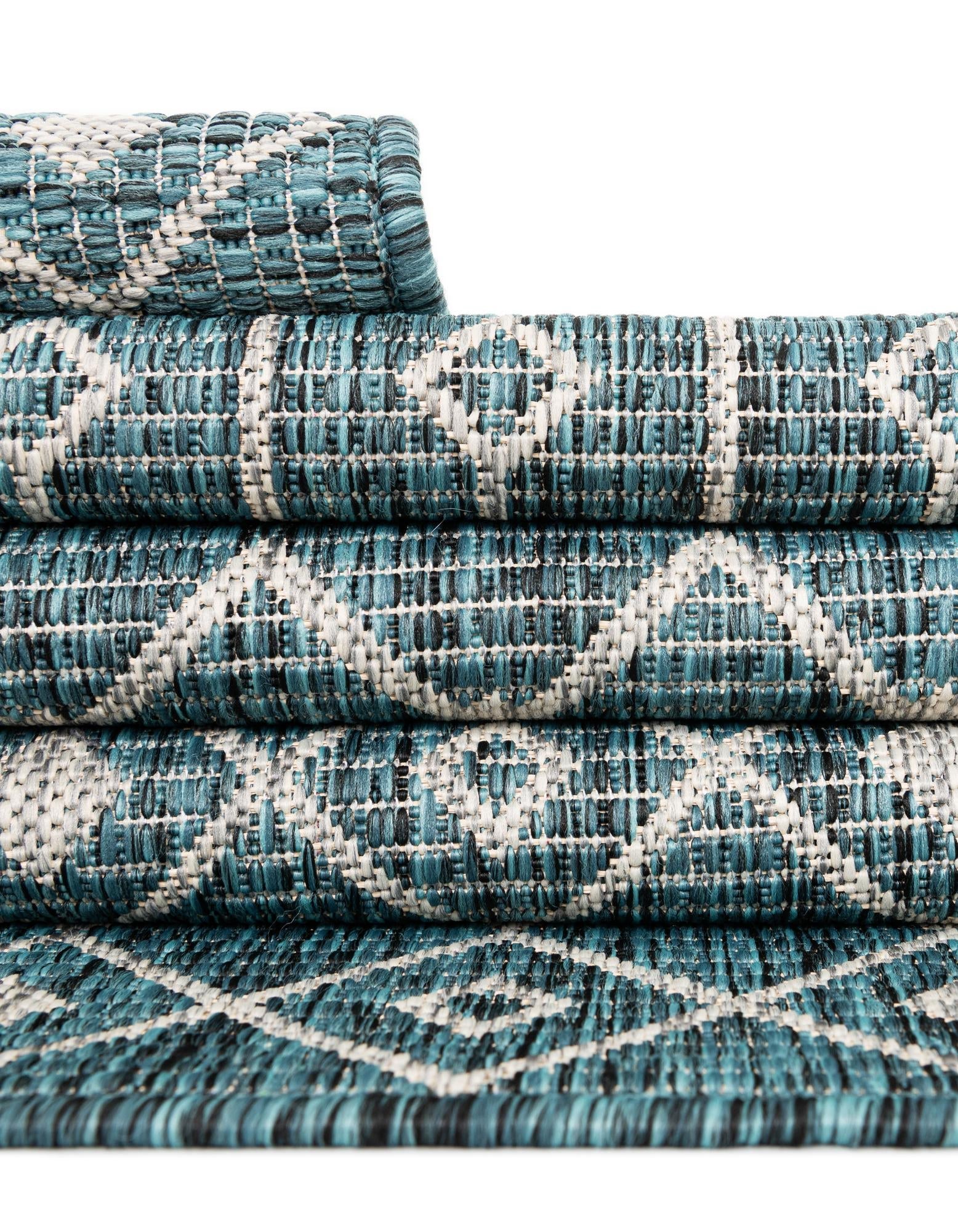 Seaside Lattice Collection Area Rug -  Pergola (Teal)