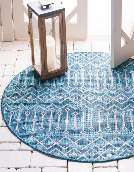 Seaside Lattice Collection Area Rug -  Pergola (Teal)