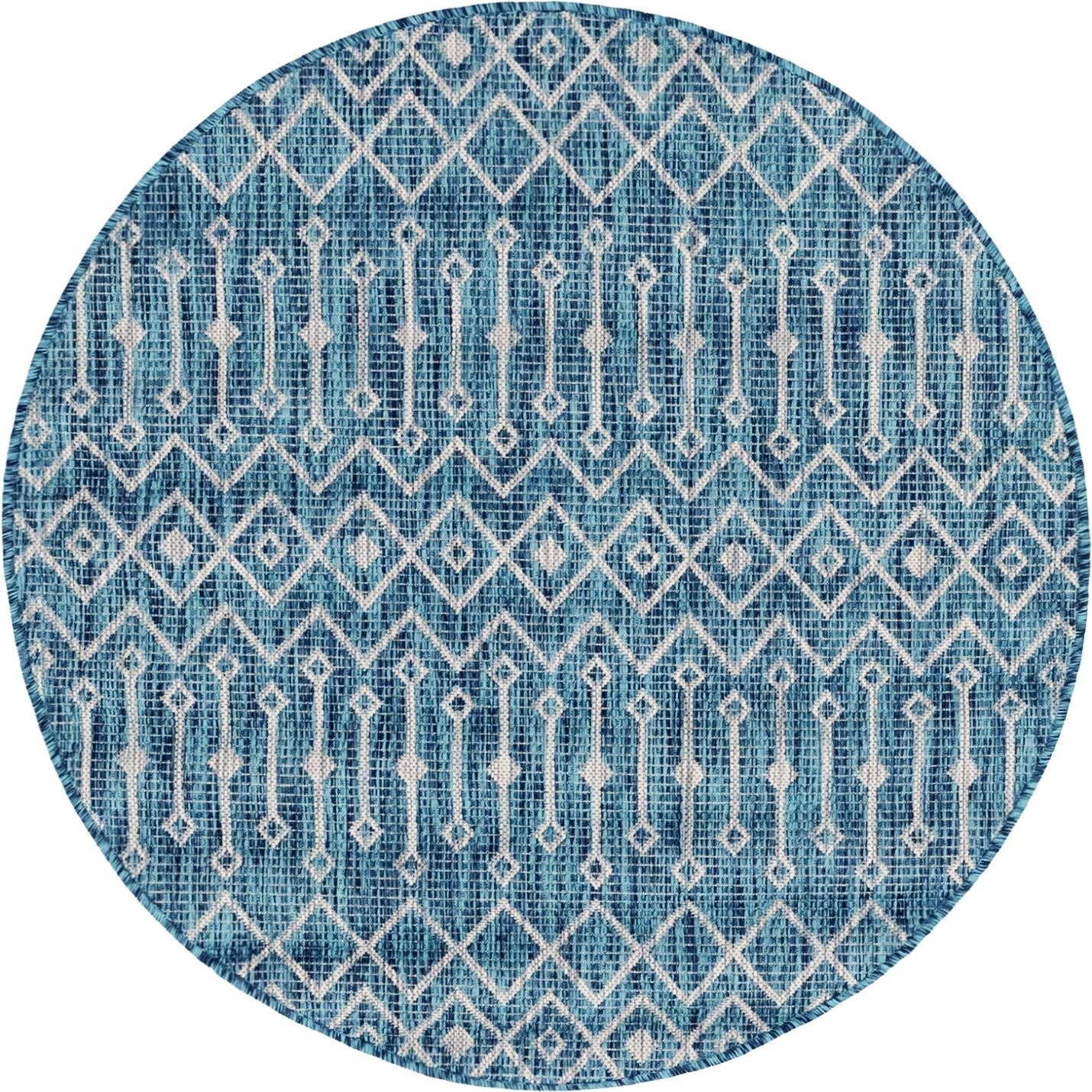 Seaside Lattice Collection Area Rug -  Pergola (Teal)