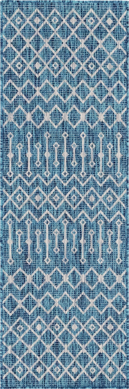 Seaside Lattice Collection Area Rug -  Pergola (Teal)