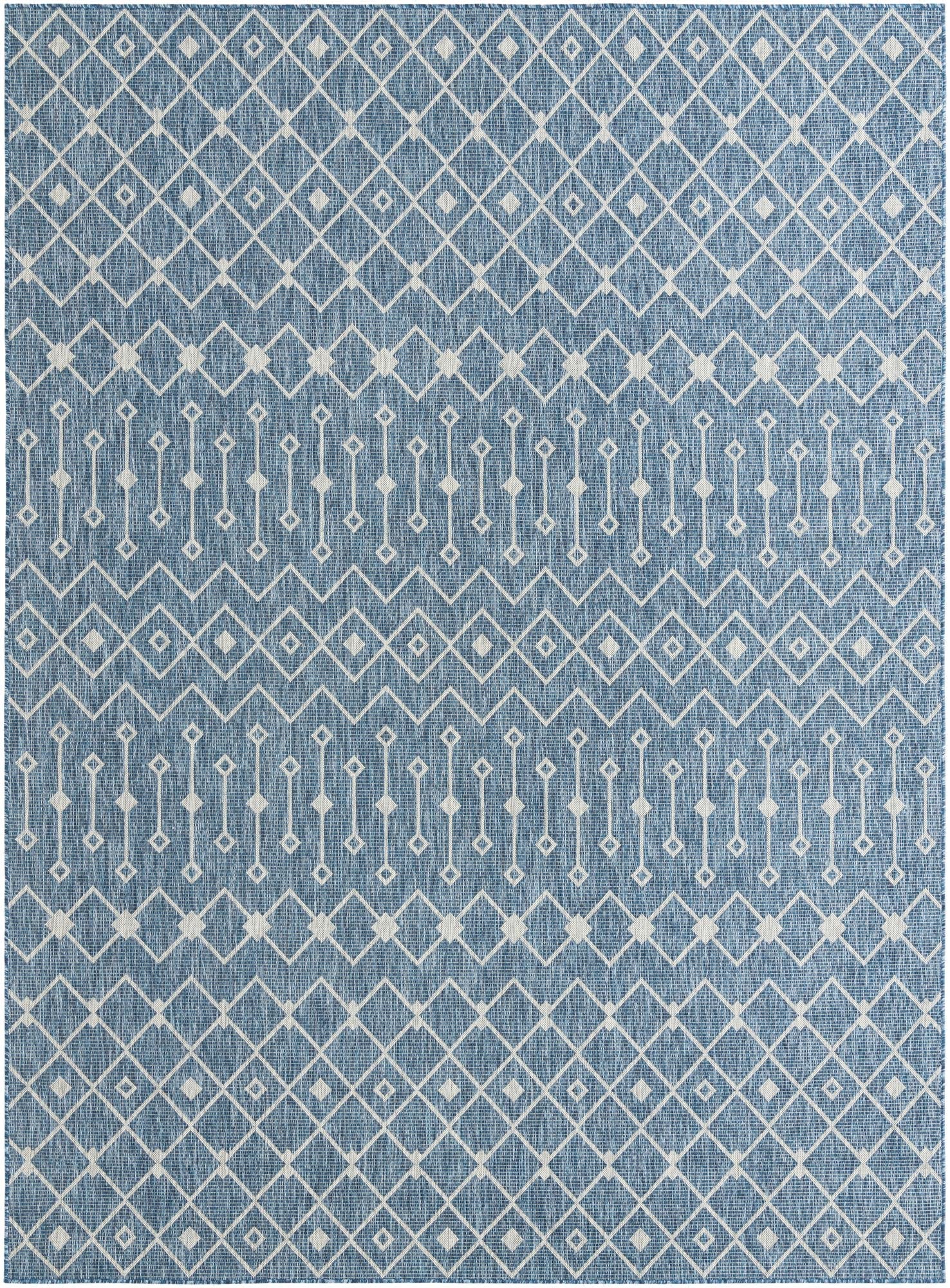 Seaside Lattice Collection Area Rug -  Pergola (Blue)