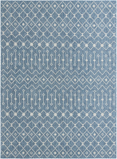 Seaside Lattice Collection Area Rug -  Pergola (Blue)