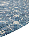 Garden Lattice Oasis Collection Area Rug -  Pergola (Blue) Round Blue  lifestyle 12