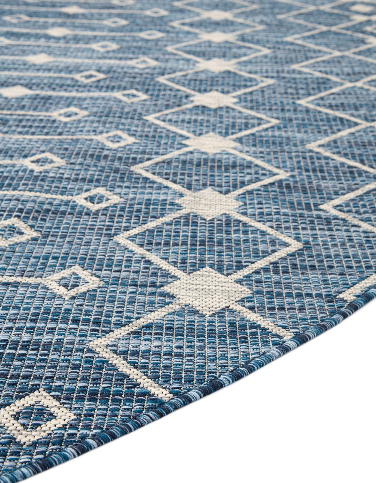 Seaside Lattice Collection Area Rug -  Pergola (Blue)