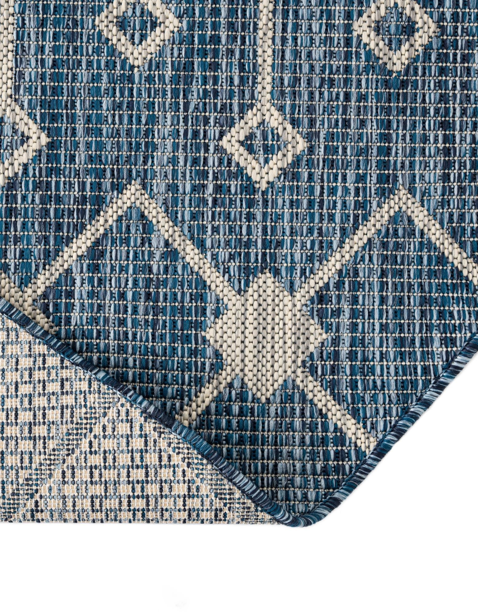 Seaside Lattice Collection Area Rug -  Pergola (Blue)