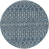 Garden Lattice Oasis Collection Area Rug -  Pergola (Blue) Round Blue Main