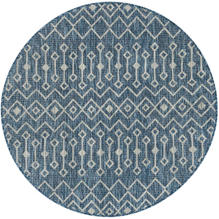 Seaside Lattice Collection Area Rug -  Pergola (Blue)