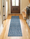 Garden Lattice Oasis Collection Area Rug -  Pergola (Blue) Runner Blue  lifestyle 11