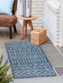 Seaside Lattice Collection Area Rug -  Pergola (Blue)