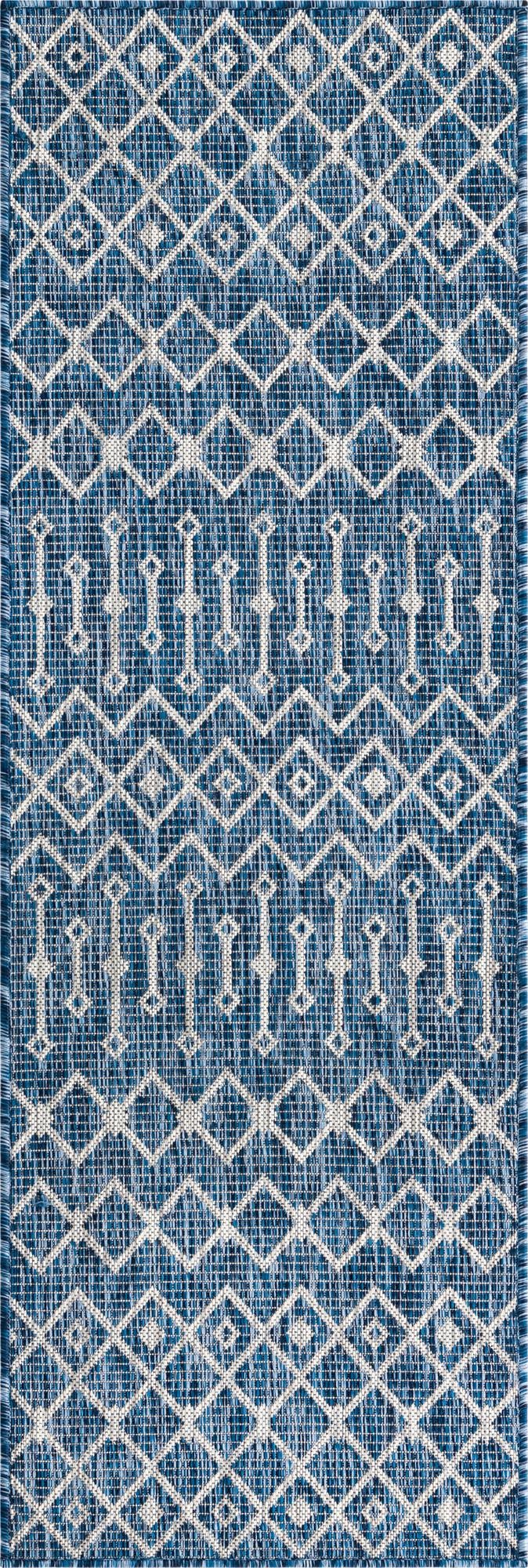 Seaside Lattice Collection Area Rug -  Pergola (Blue)