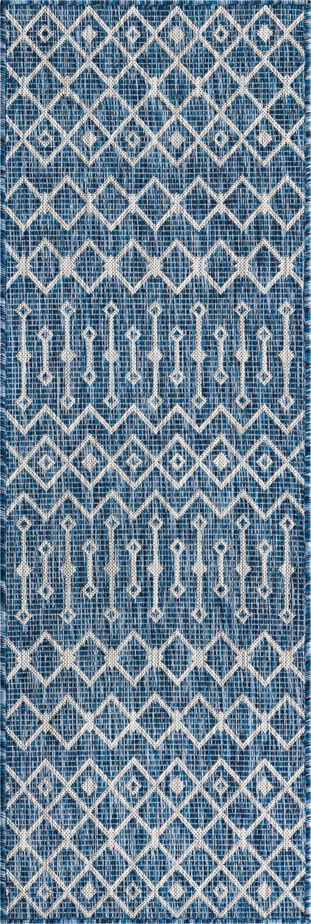 Seaside Lattice Collection Area Rug -  Pergola (Blue)