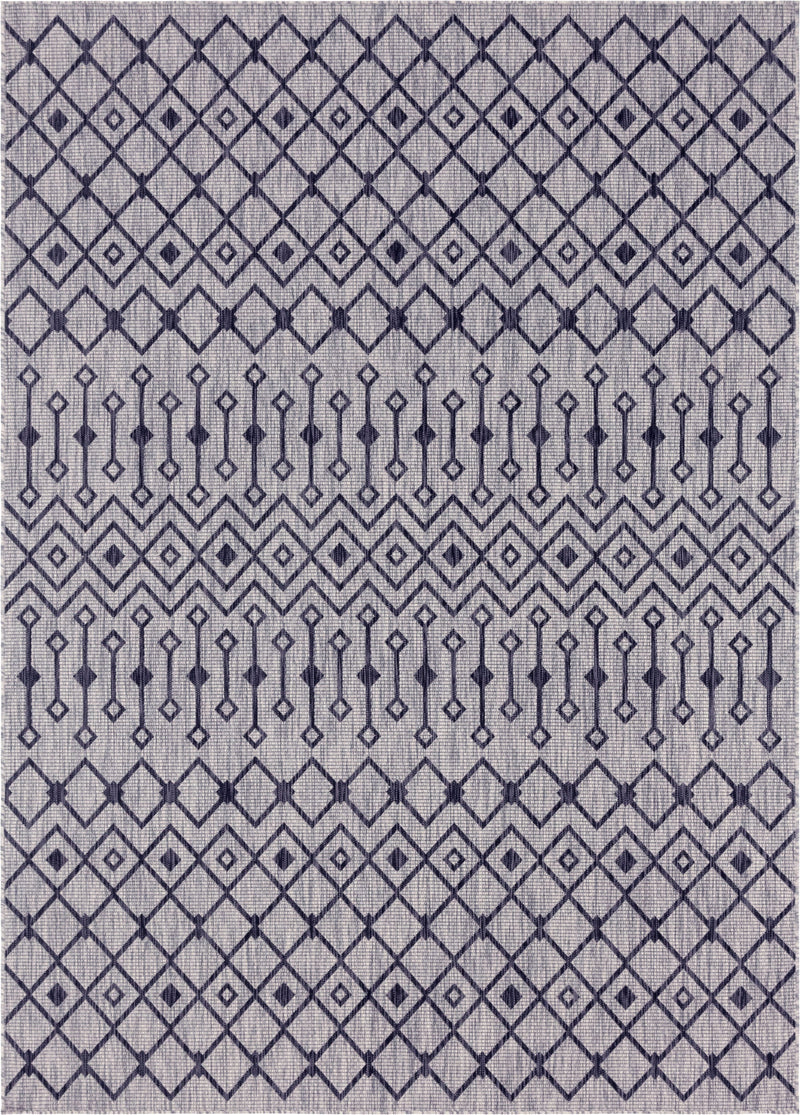 Garden Lattice Oasis Collection Area Rug -  Pergola (Gray) Rectangle Gray Main