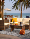 Garden Lattice Oasis Collection Area Rug -  Pergola (Gray) Rectangle Gray  lifestyle 8