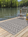 Garden Lattice Oasis Collection Area Rug -  Pergola (Gray) Rectangle Gray  lifestyle 14