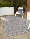 Garden Lattice Oasis Collection Area Rug -  Pergola (Gray) Rectangle Gray  lifestyle 26