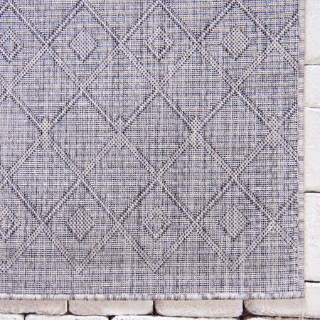 Seaside Lattice Collection Area Rug -  Pergola (Gray)