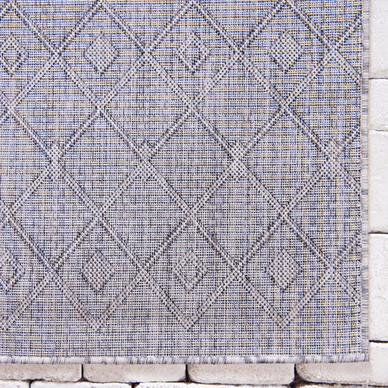 Garden Lattice Oasis Collection Area Rug -  Pergola (Gray) Rectangle Gray  lifestyle 37