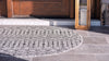 Garden Lattice Oasis Collection Area Rug -  Pergola (Gray) Round Gray  lifestyle 3