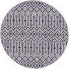 Garden Lattice Oasis Collection Area Rug -  Pergola (Gray) Round Gray Main