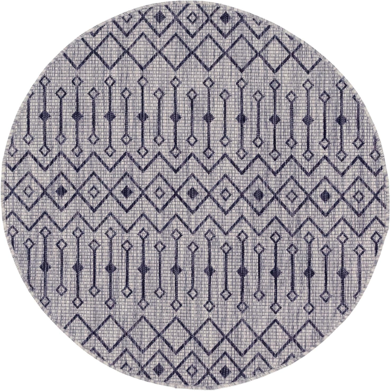 Seaside Lattice Collection Area Rug -  Pergola (Gray)