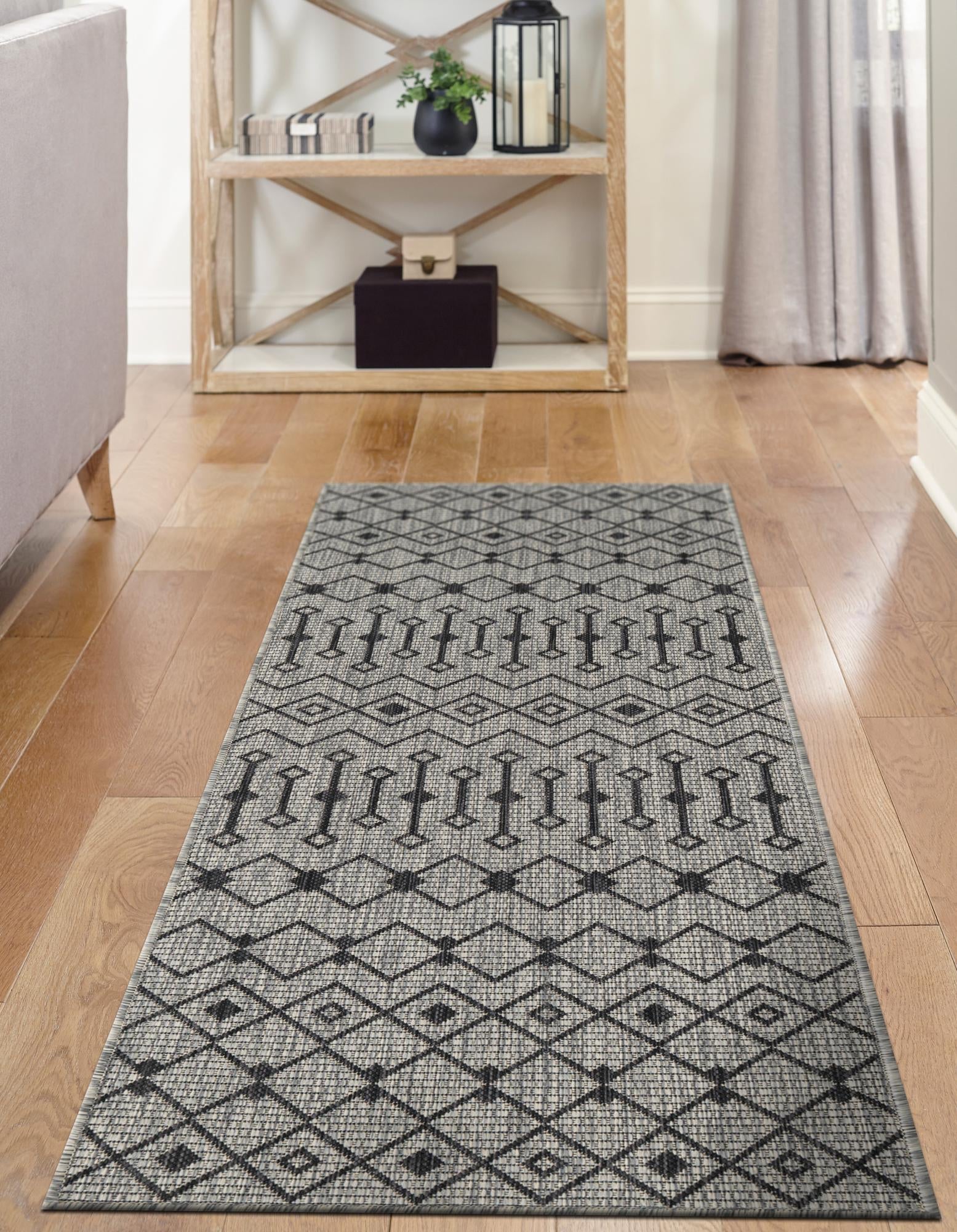 Seaside Lattice Collection Area Rug -  Pergola (Gray)