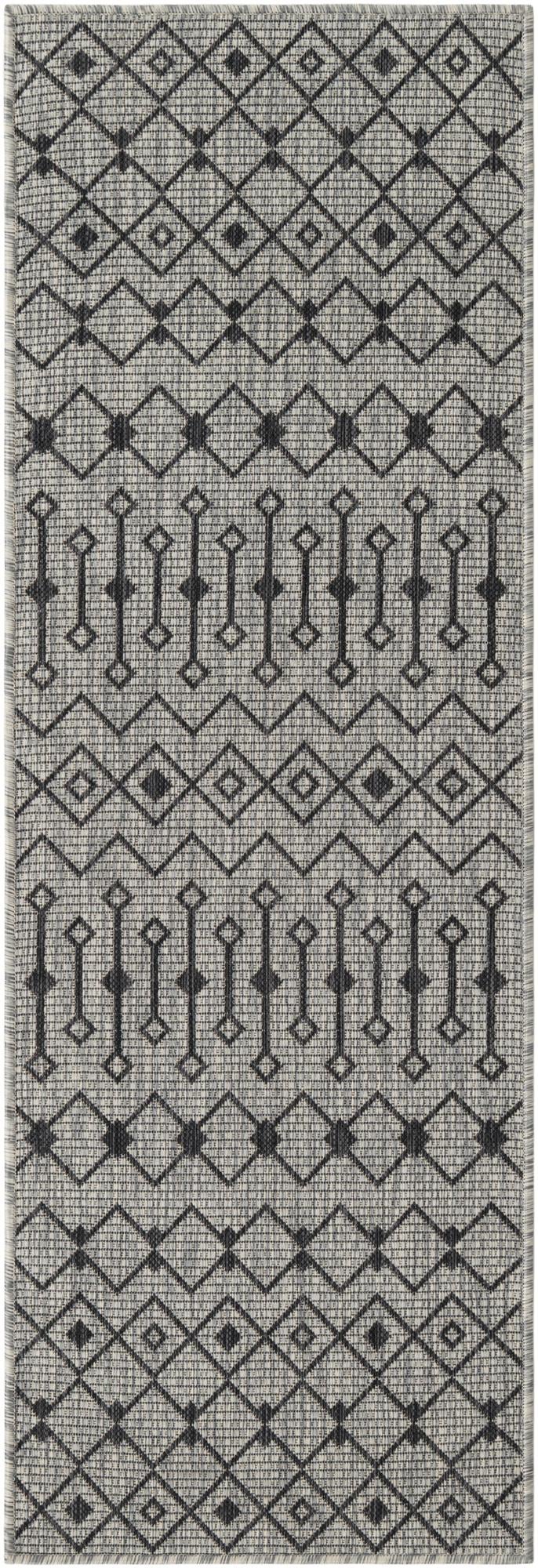 Garden Lattice Oasis Collection Area Rug -  Pergola (Gray) Runner Gray Main