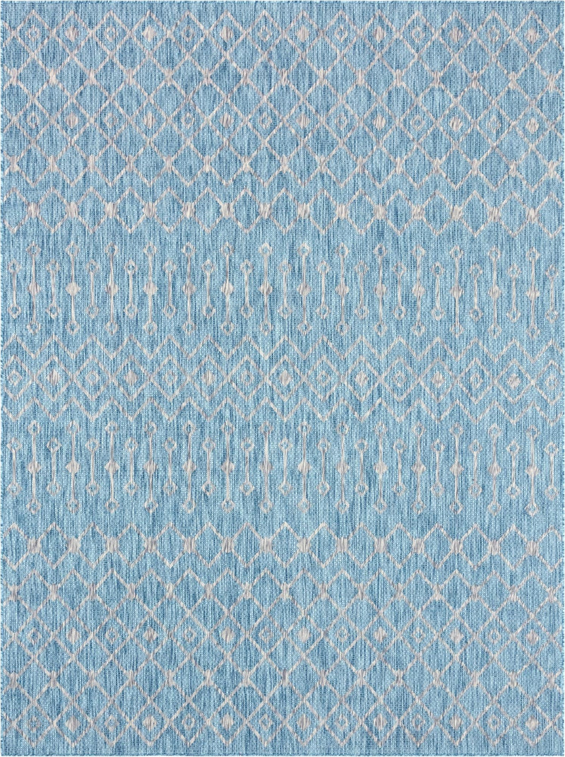 Garden Lattice Oasis Collection Area Rug -  Pergola (Aqua) Rectangle Aqua Main