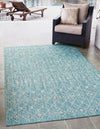 Garden Lattice Oasis Collection Area Rug -  Pergola (Aqua) Rectangle Aqua  lifestyle 0