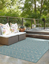 Garden Lattice Oasis Collection Area Rug -  Pergola (Aqua) Rectangle Aqua  lifestyle 8