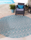 Garden Lattice Oasis Collection Area Rug -  Pergola (Aqua) Round Aqua  lifestyle 0